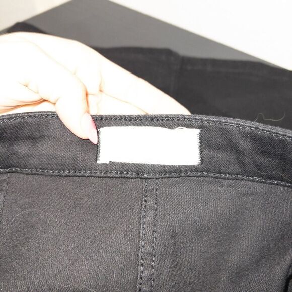 NWT Free People Black Notched Denim Crossover Snap Mini Skirt‎ Size 4 - Picture 6 of 7